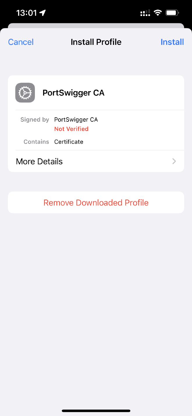 installing the ca cert