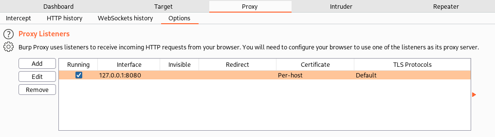 burpsuite proxy listeners
